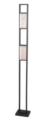 ZEIGEL LED Satin Black & Textured Ice Glass Diffuser Floor Lamp